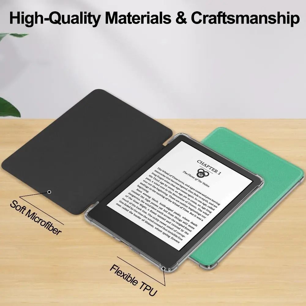 Kindle Basic 6 Inch Smart Case with PU Leather Front TPU Back Auto Wake Sleep Cover