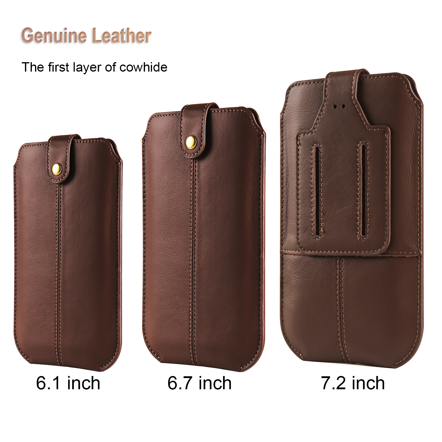 Genuine Leather Phone Holster Belt Clip Case for Men with Secure Waist Carry