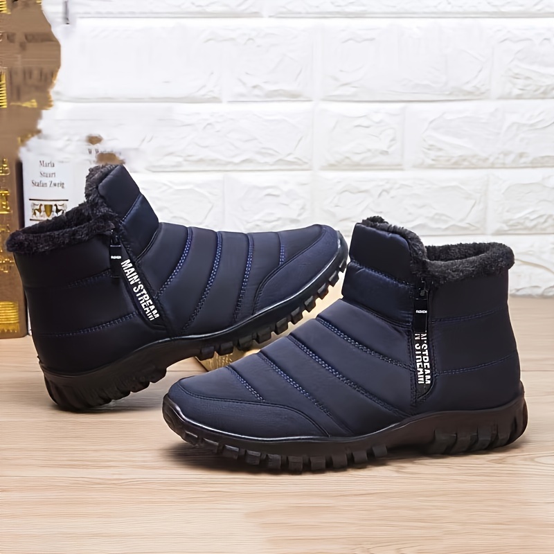 Warm Cotton Zipper Snow Ankle Boots Mens Sneakers Winter Shoes, Autumn Shoes Waterproof Snow Boots Shoe