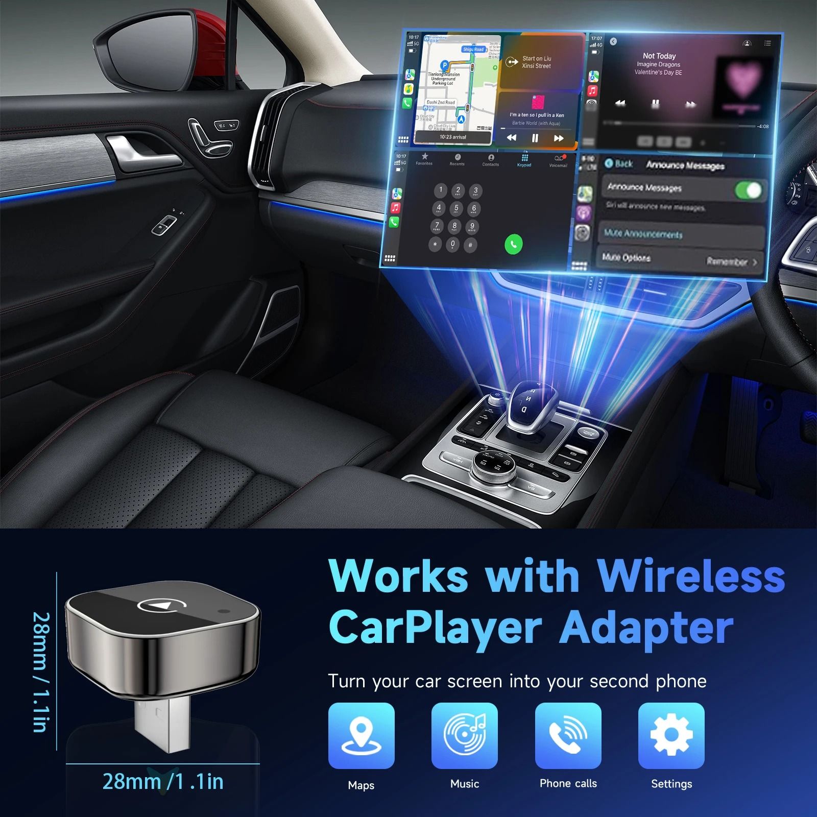 Wireless CarPlay and Android Auto Adapter