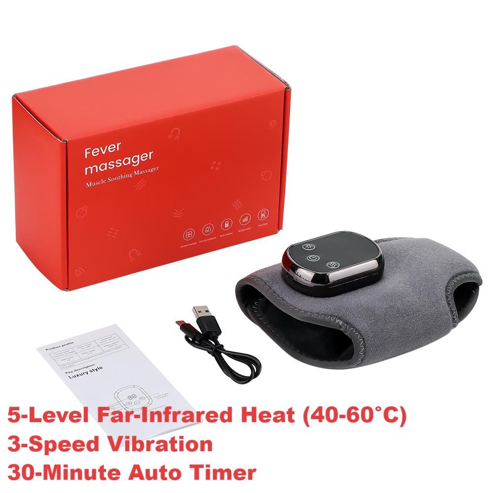 Foot Heat Massager, Hot Compresses & Vibration Massager, Timer, Breathable Material, USB, Foot and Ankle Joint