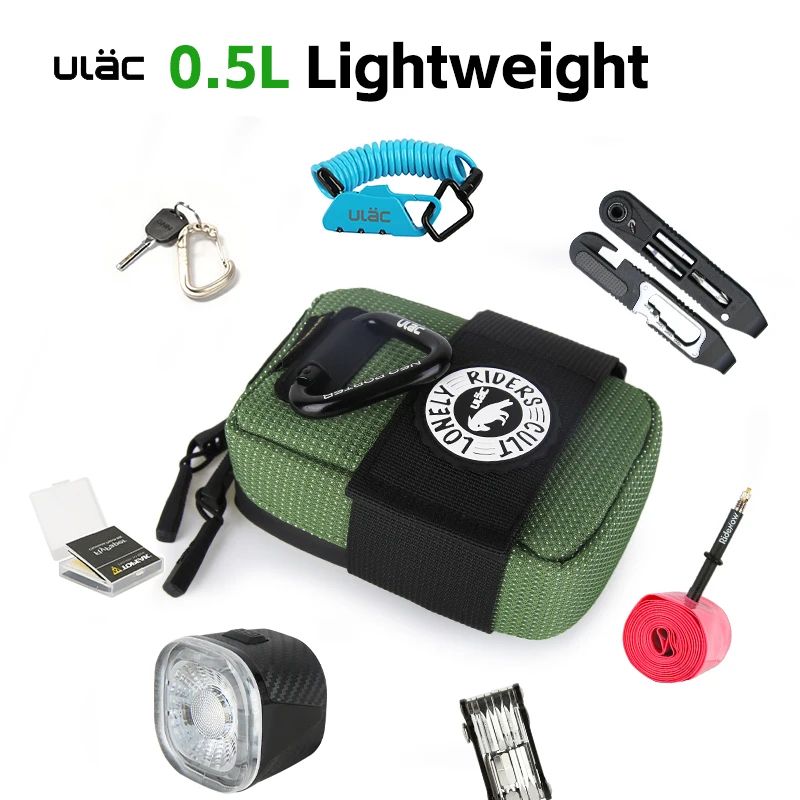 ULAC 0.5L Waterproof Bicycle Saddle Bag Shockproof Mini Rear Tail Pouch