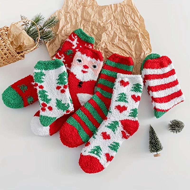 Women Christmas Cold Resistant Warm Home Soft Floor Socks