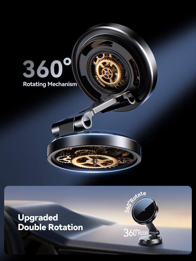 Fast Wireless Charging Magnetic Phone Mount, 15W Rotatable Panel, Magnetic Car Phone Mount Holder Charger