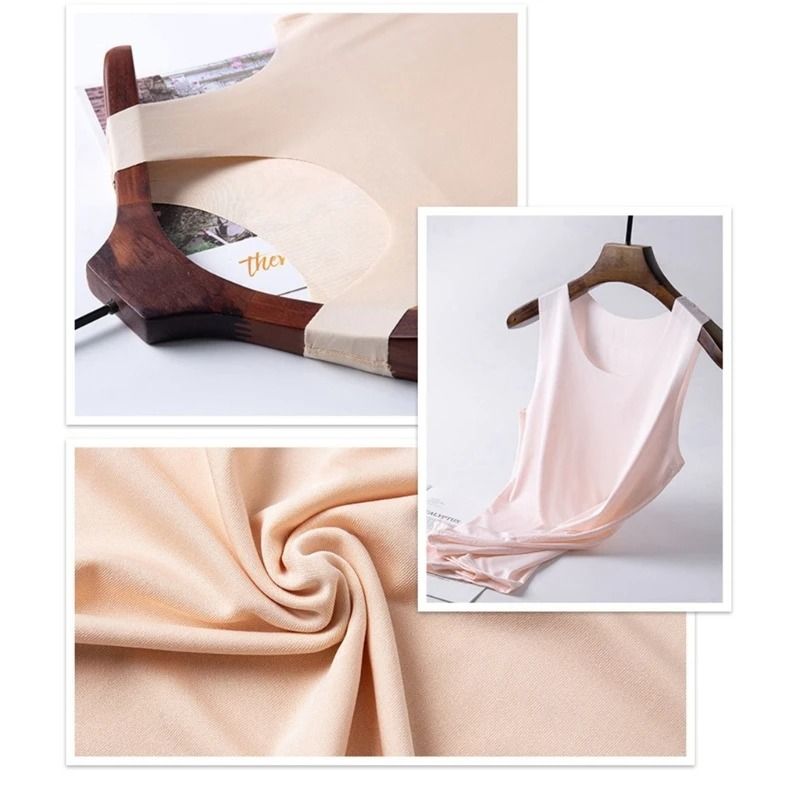 Women Ice Silk Seamless Racerback Tank Top