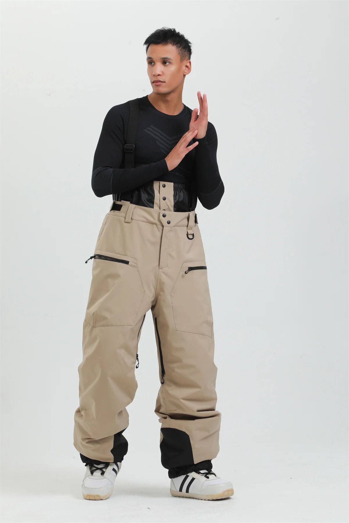 Womens Waterproof Insulated Ski Pants With Suspenders Warm Winter Snowboard Overalls
