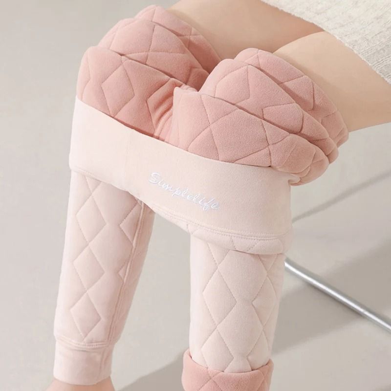 Women High Waist Thermal Pants Winter Windproof Base Layer with Tummy Control and Elastic Waist