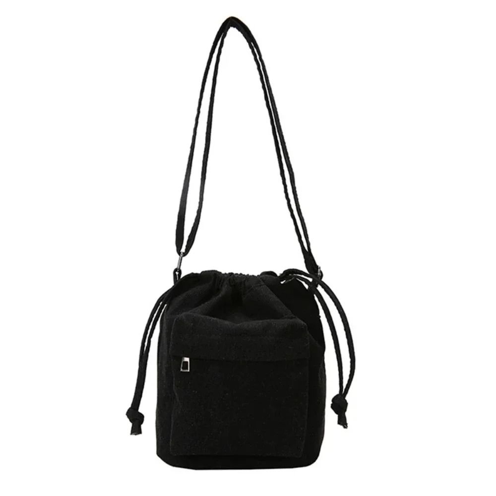 Womens Casual Drawstring Bucket Shoulder Bag