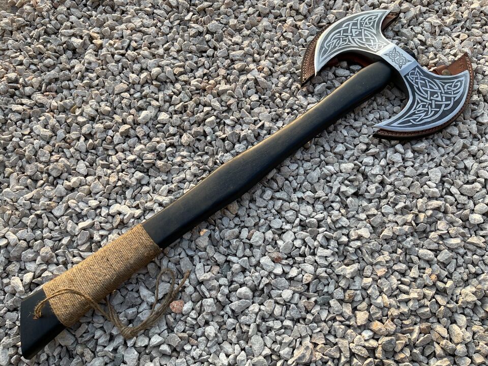 Custom Handmade Carbon Steel Blade Viking Axe, God Of War Axe Christmas Gift W/S