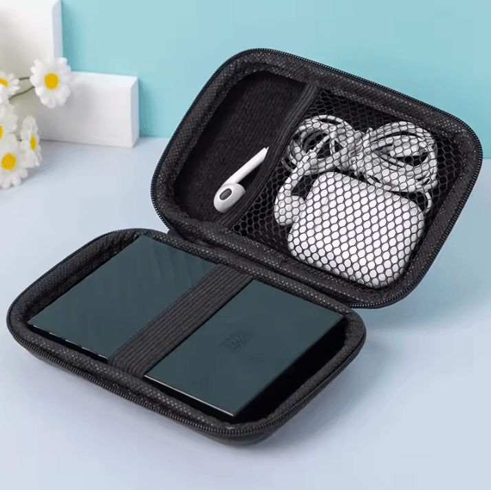 Portable EVA Storage Organizer Case – Hard Shell Zipper Pouch for Cables, Chargers & Gadgets
