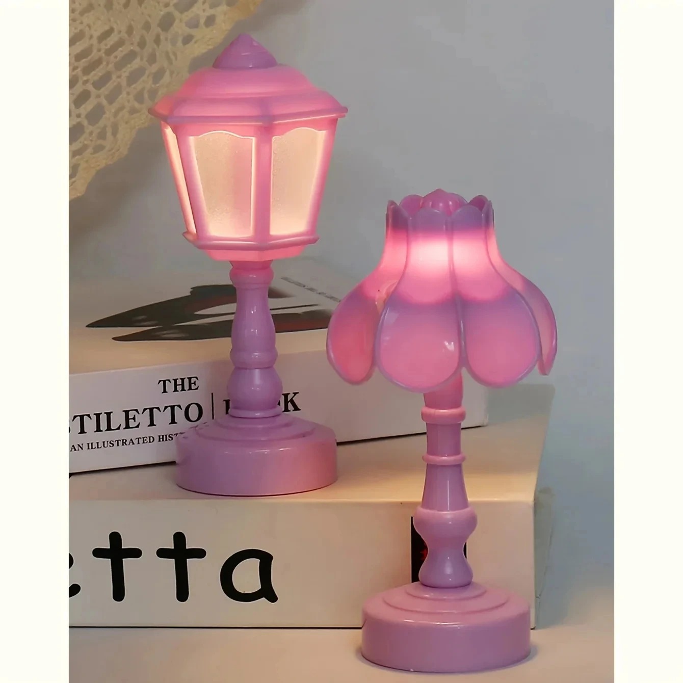 Geometric LED Touch Table Lamp Battery-Powered Night Light for Bedroom & Desk