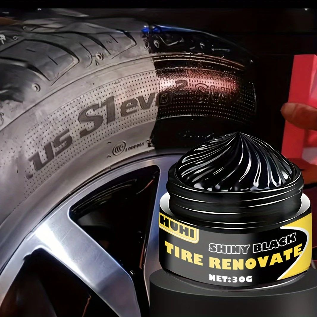 Black Tire Restorer & Tire Shine Wax for Cars, Bikes and Motorcycles