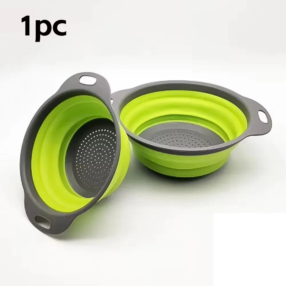 Round Folding Drain Basket, Fruit Vegetable Washing Basket, Foldable Strainer, Colander, Collapsible Drainer, Kitchen