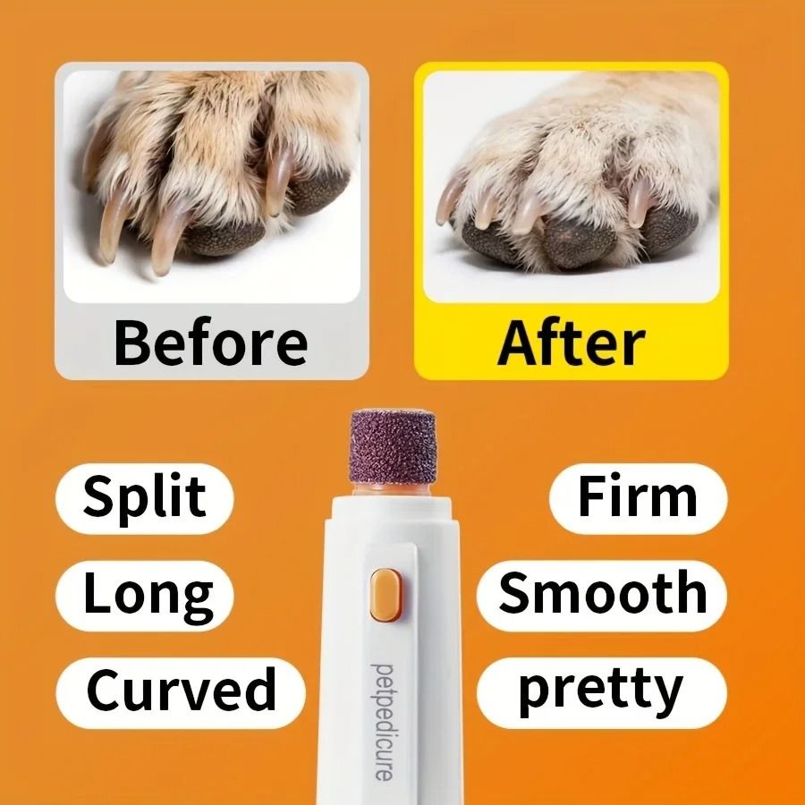 Electric Pet Nail Grinder Dog Nail Trimmer with Interchangeable Heads