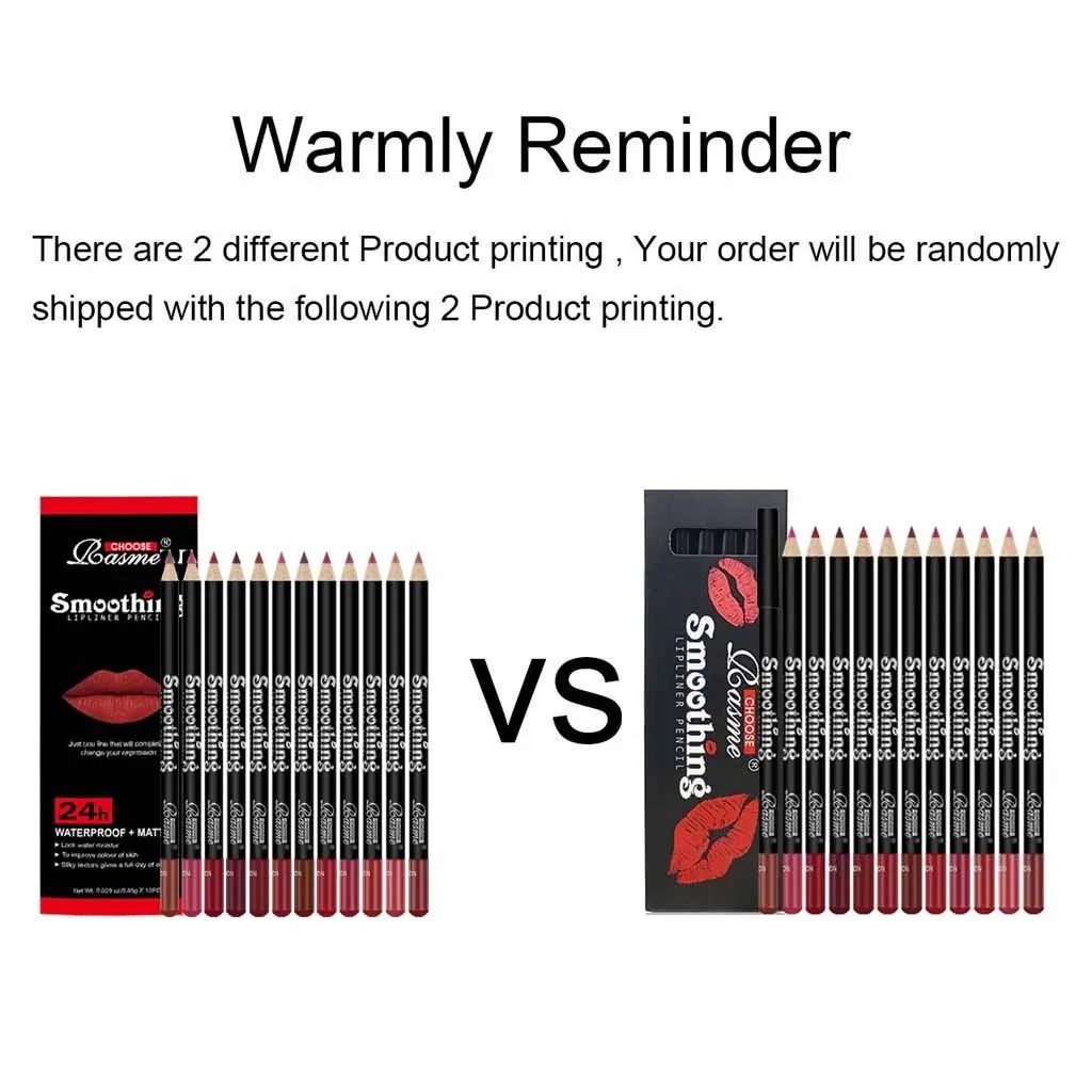 12-Piece Professional Lip Liner and Matte Lipstick Set