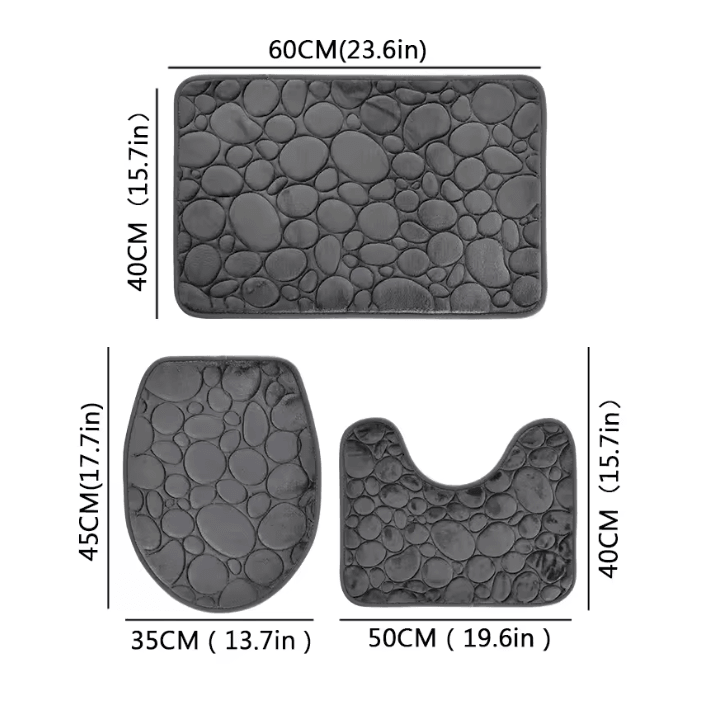 AquaStone Plush Bathroom Mat Set