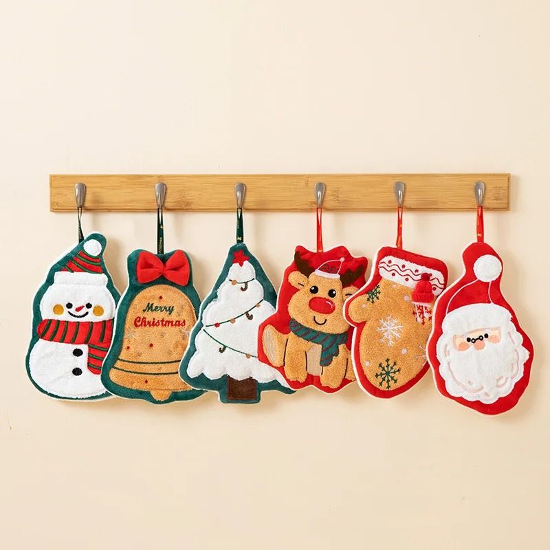 Festive Cartoon Kids Christmas Bath Towel