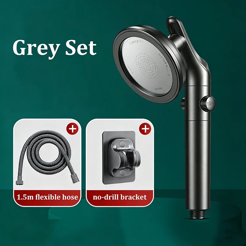 Dual Shower Head Set Handheld and Overhead High Pressure Shower Head