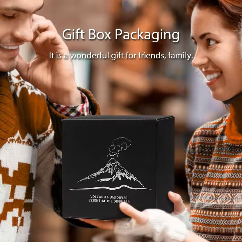 Volcanic Flame Aroma Diffuser and Essential Oil Humidifier with Night Light