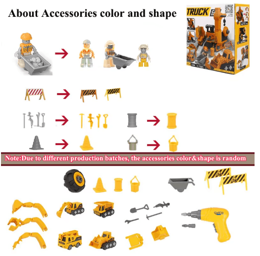 Kids Engineering Tool Set with Electric Drill – Educational Build Your Own Vehicle Kit