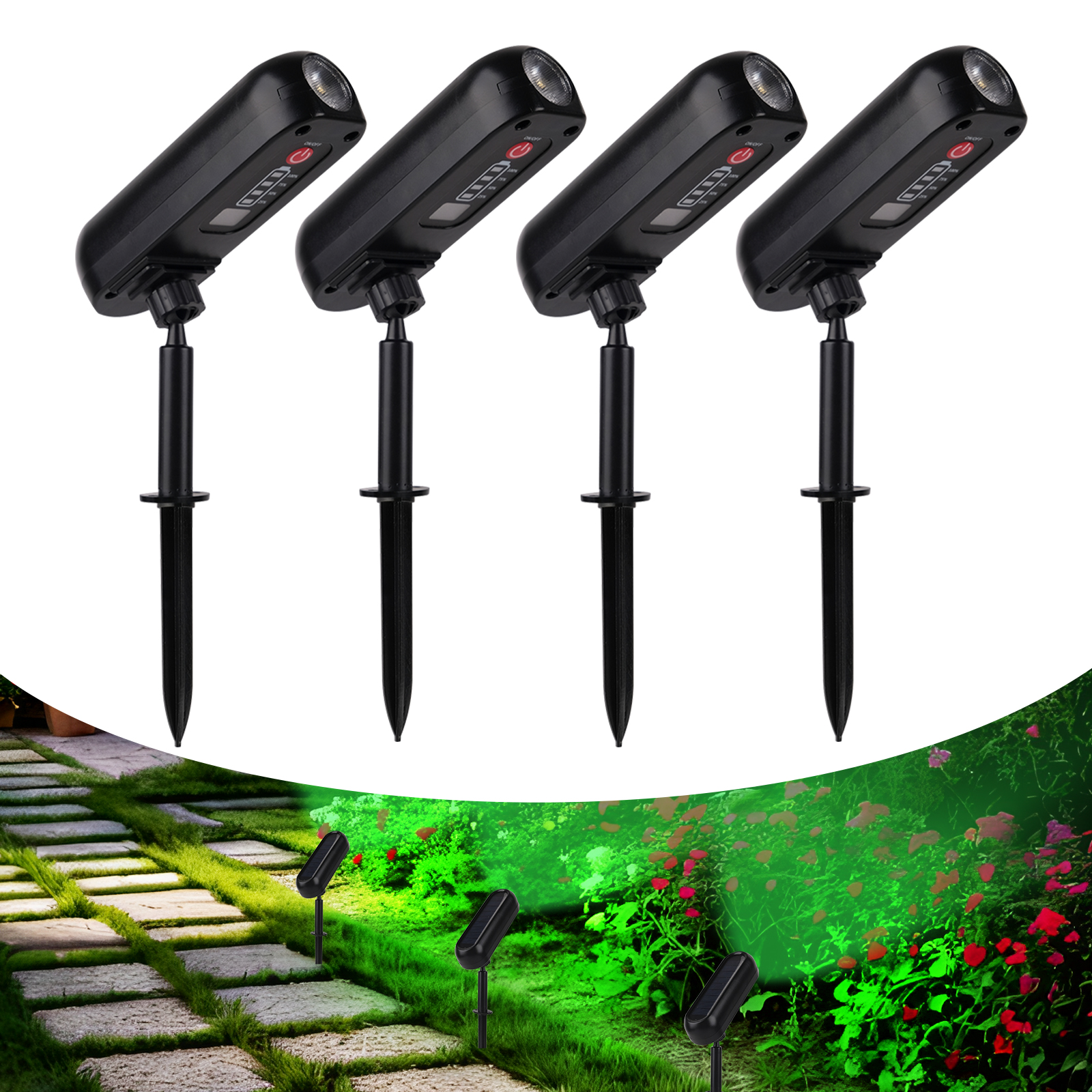 Solar Uplights for Trees Pathway Yard Solar LED Light Outdoor Solar Wall Light IP65 Green Garden Spotlights