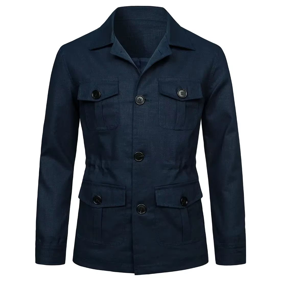 Retro Men's Linen Safari Jacket – Classic British Style Safari Jacket with Multi-Pocket Utility Design