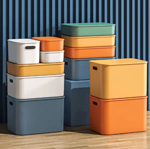 Colorful Stackable Plastic Storage Box Organizer for Desktop and Drawer