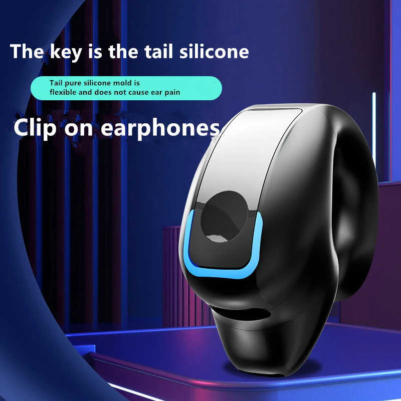 Open Ear Bluetooth Clip Earbuds with Mic for Sports and Daily Wear