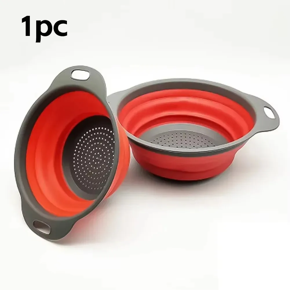 Round Folding Drain Basket, Fruit Vegetable Washing Basket, Foldable Strainer, Colander, Collapsible Drainer, Kitchen