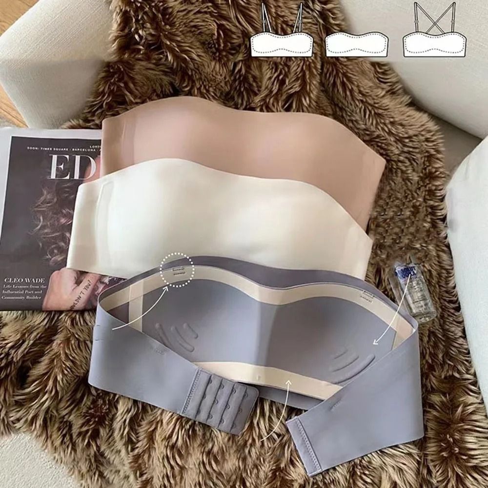 SilkStay Seamless Tube Top Bra Invisible Wireless Push Up