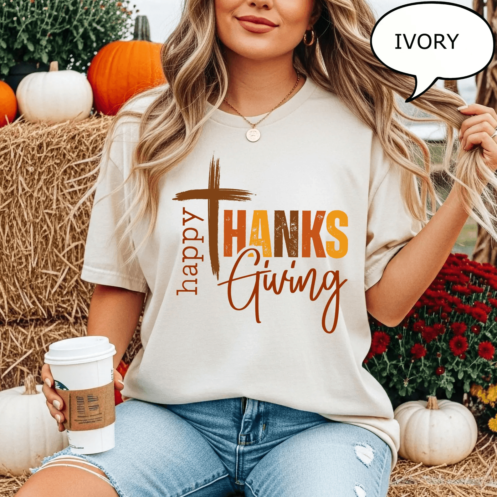 Happy Thanksgiving Shirt Comfort Colors Pumpkin Thankful Fall Christian Tee