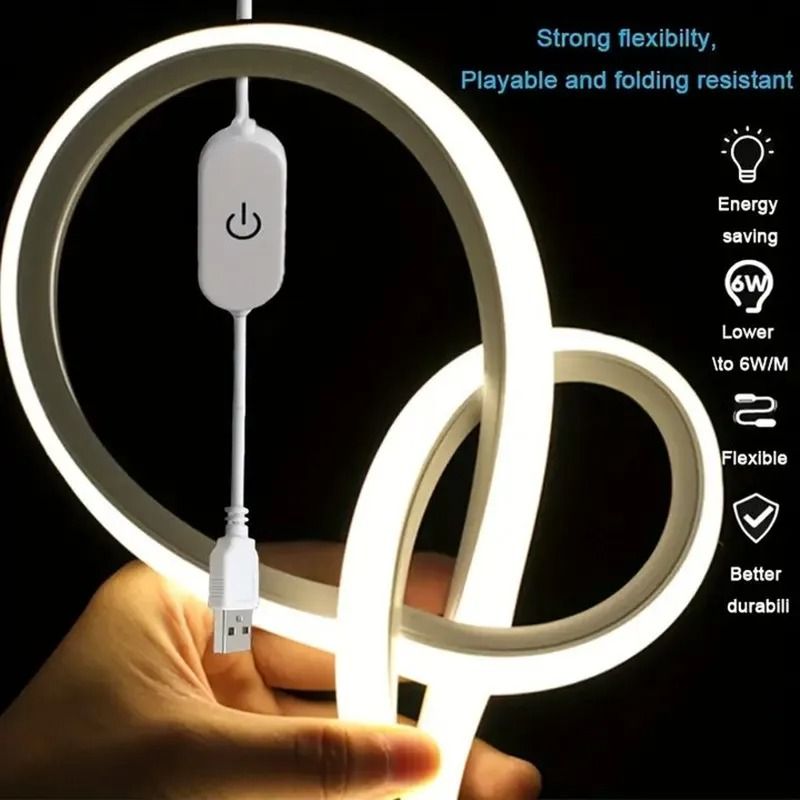 Flexible LED Neon Strip Light USB Dimmable Waterproof Neon Sign Tape