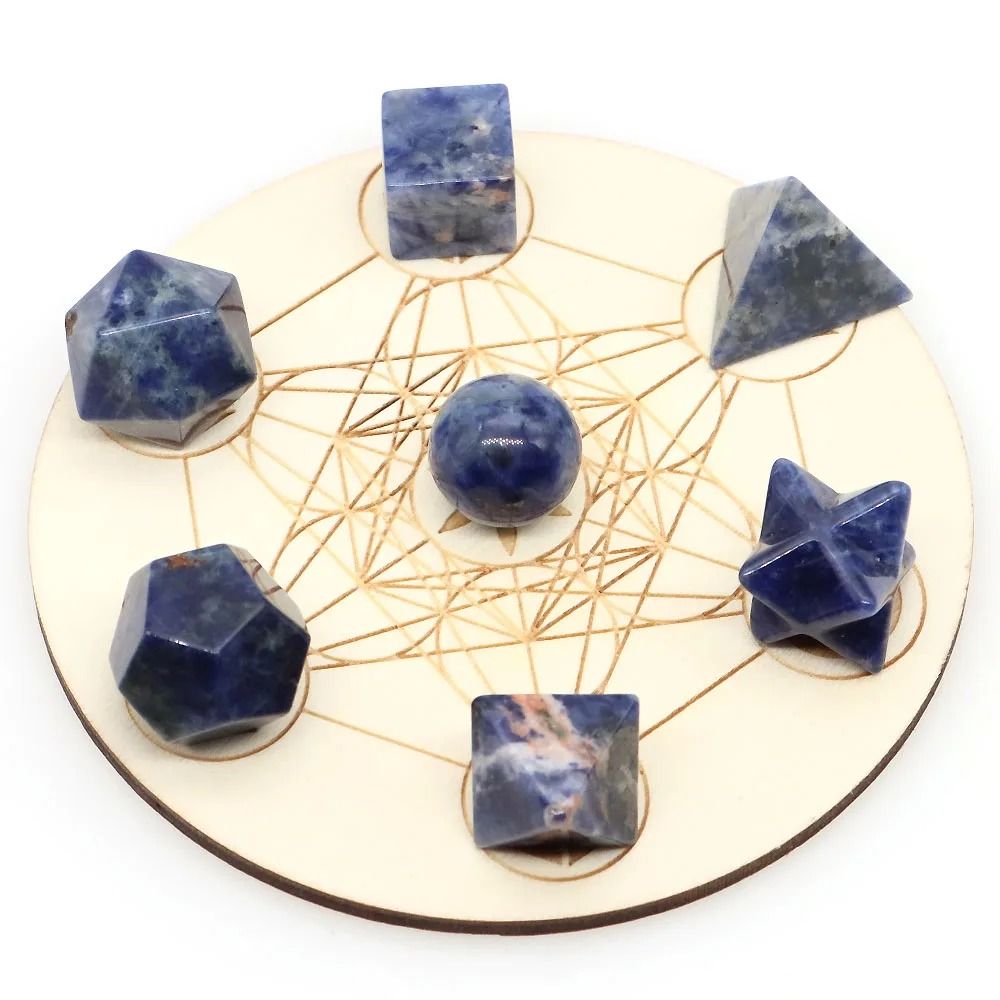 Platonic Solid Crystal Set Sacred Geometry Chakra Healing Reiki Stones