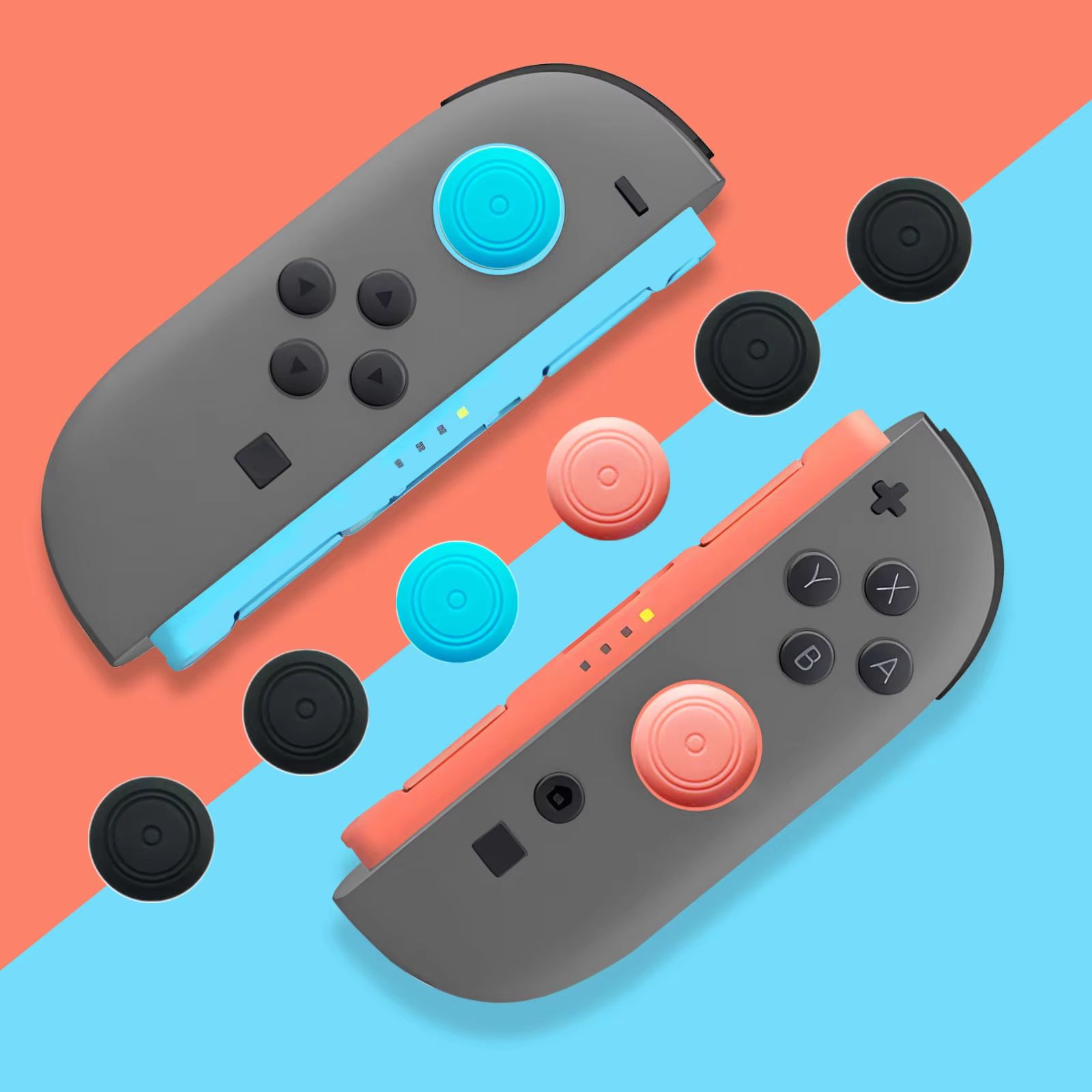 8pcs Silicone Thumb Stick Caps – Enhanced Grip Joystick Covers for Nintendo Switch