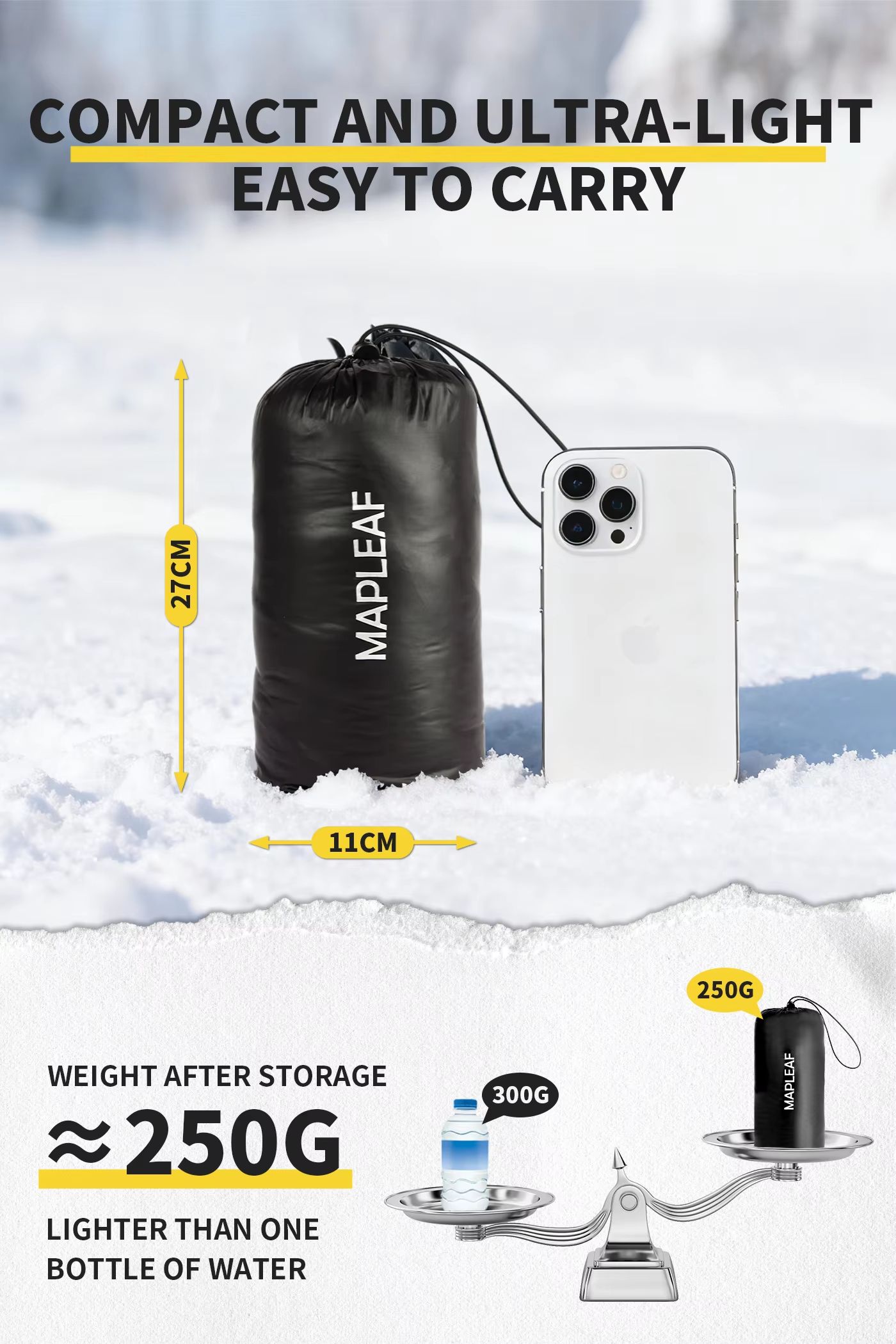 MAPLEAF Ultralight Warm Down Pants 800FP Windproof Waterproof Ski Snow Trousers