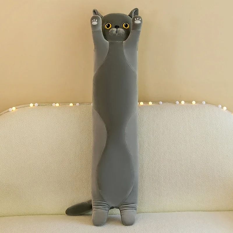 Long Cat Plush Pillow Soft Sleeping Plushie Doll