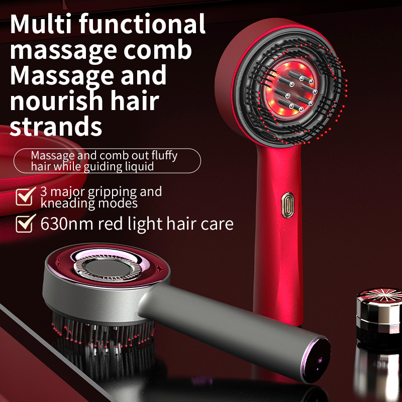 Electric Hair Regrowth Brush with Infrared Light, Scalp Massage & Anti-Hair Loss Scrubber
