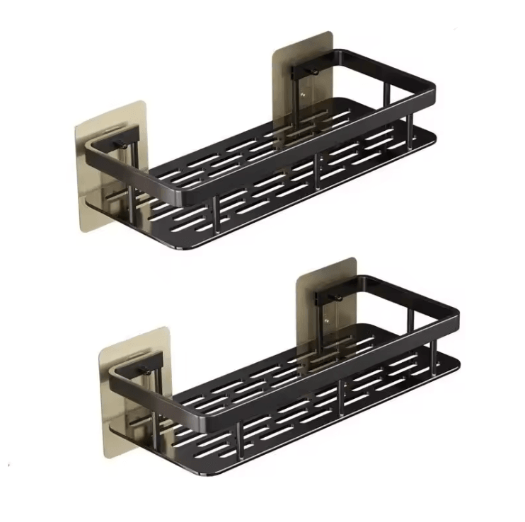No-Drill Wall Mounted Corner Bathroom Shelf and Storage Rack