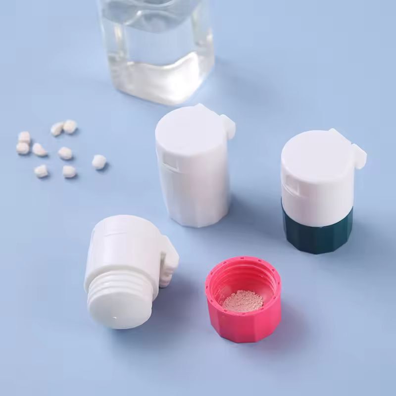 Compact 4-in-1 Travel Pill Cutter & Grinder Box
