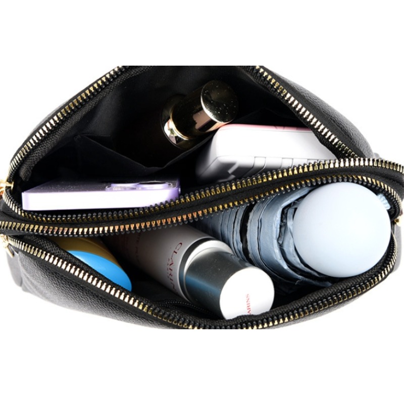Luxury Cowhide Flap Handbag Womens Messenger Crossbody Bag