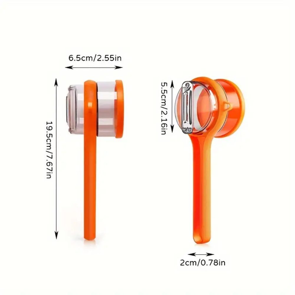 Multi-Functional Peeler with Storage Box, Stainless Steel Double-Sided Fruit and Vegetable Peeler