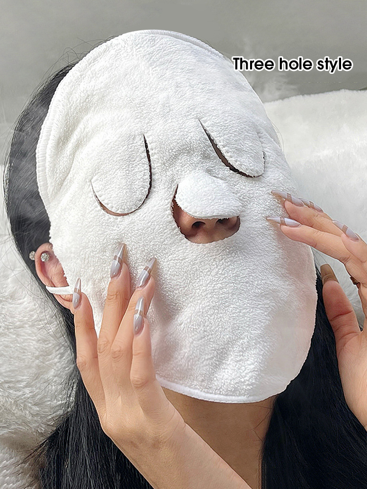 Skin friendly hot compress towel hanging ear, steam heating and cold hot compress face towel, wet irrigation therapy