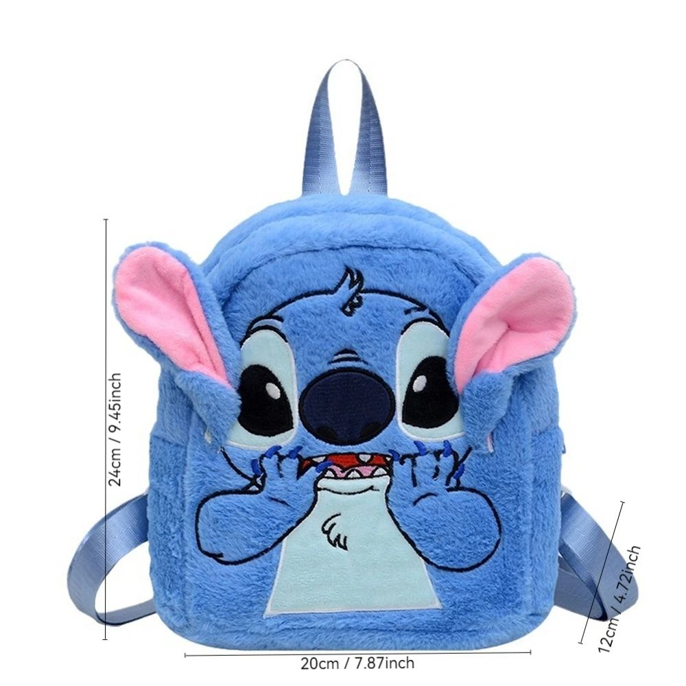New Plush Blue Stitch Funny Cartoon Backpack Large Capacity Kindergarten Student Bag