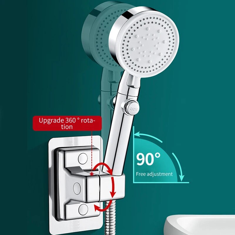 Adjustable No-Drill Bathroom Shower Stand Wall Mount ABS, Easy Installation