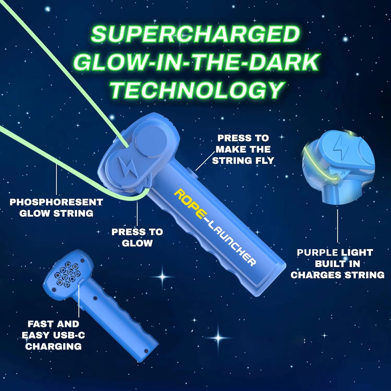 GlowGlow Rope Launcher Light Up Toy For Families And Pets