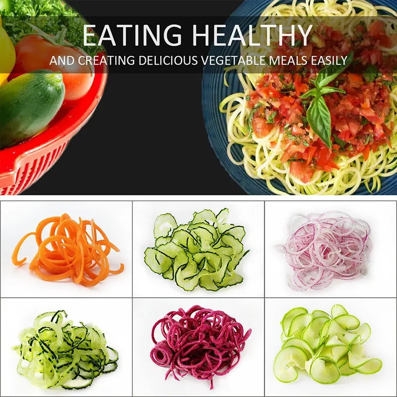 Vegetable Spiralizer with Suction Cup Zucchini Noodle Maker & Veggie Cutter
