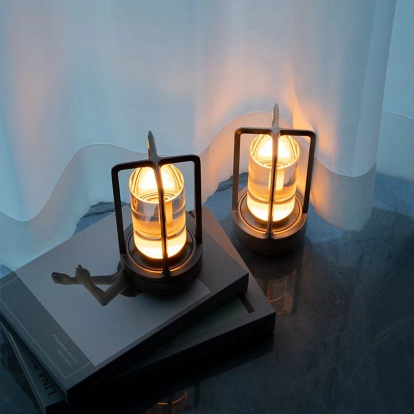 Aluminum Alloy Crystal Table Lamp – LED Rechargeable Touch Atmosphere Light