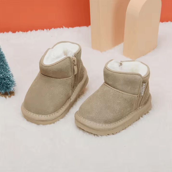 CozyZip Baby Snow Boots – Warm Plush Infant Winter Boots with Soft Sole & Side Zipper