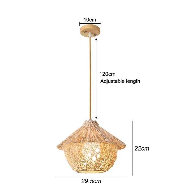 Rattan Wicker Bamboo Pendant Ceiling Lamp
