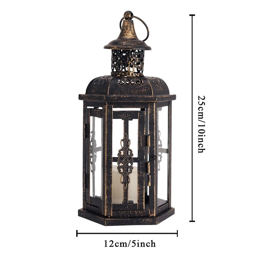 Vintage Metal Hanging Candle Lantern Decorative Holder for Indoor Outdoor Events